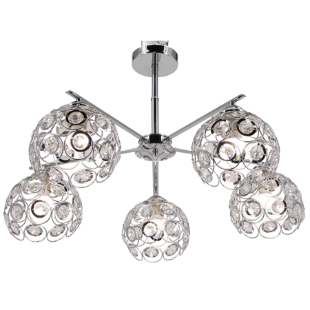 Żyrandol chromowany 5-punktowy szklany 84cm 1859/5A z serii NEAPOL - Lampy Elem